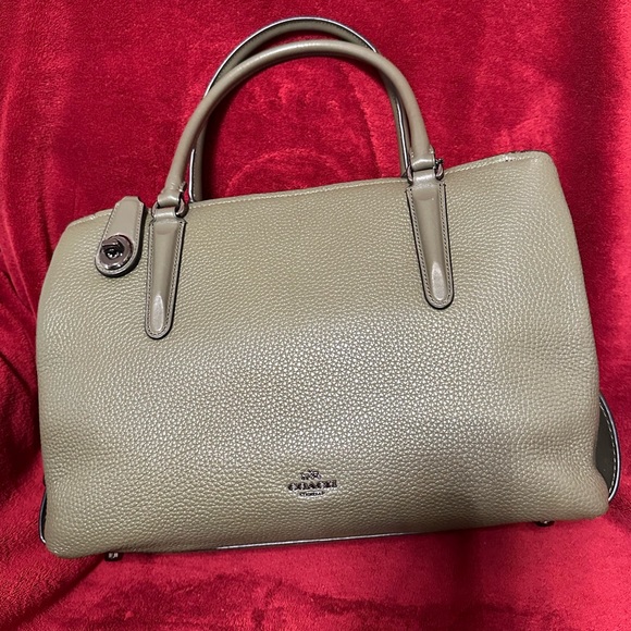 Olive Green Coach New York Handbag - Picture 1 of 4